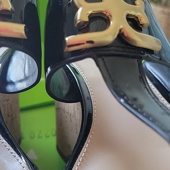 Sam Edelman Yardlie Black Patent and Cork Wedge Thong Sandal Sz 8.5 - Picture 11 of 12